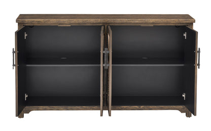 Rochport - Four Door Credenza - Brown / Taupe