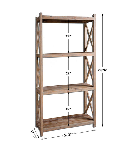 Stratford - Reclaimed Wood Etagere - Light Brown