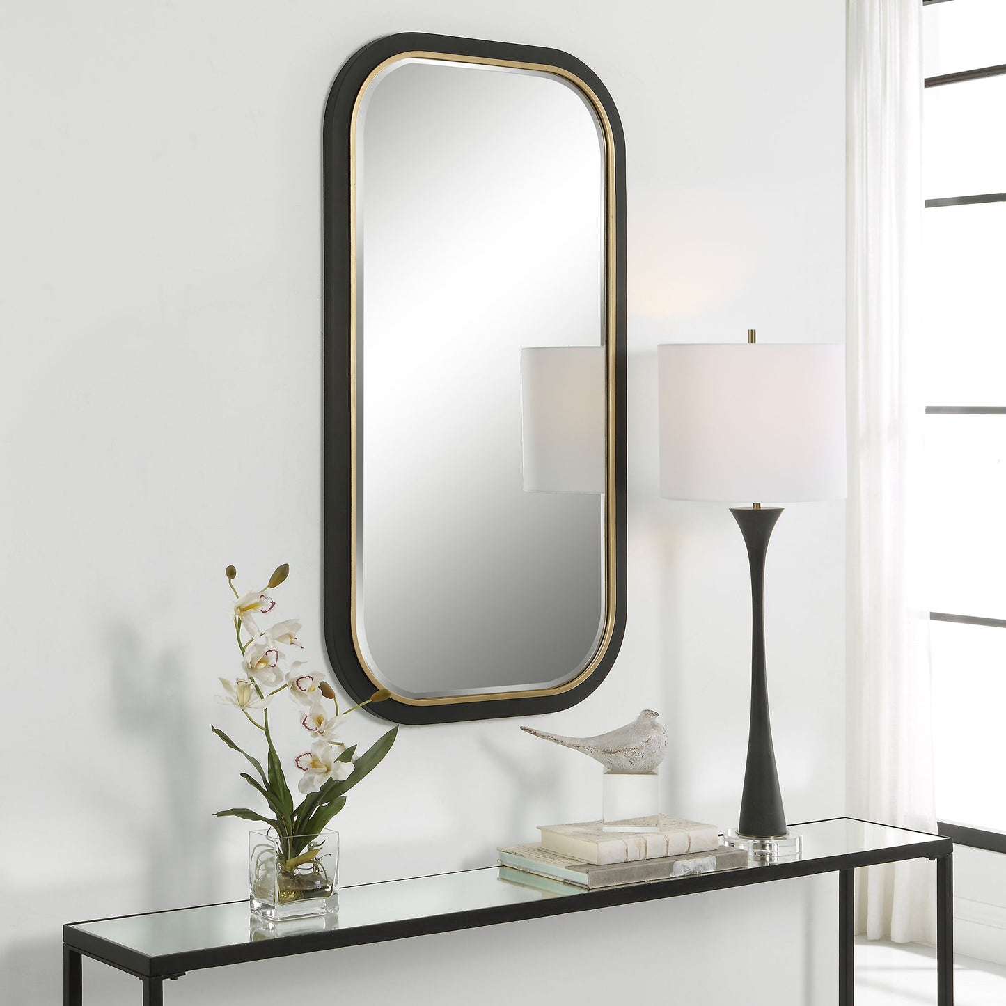 Nevaeh - Curved Rectangle Mirror