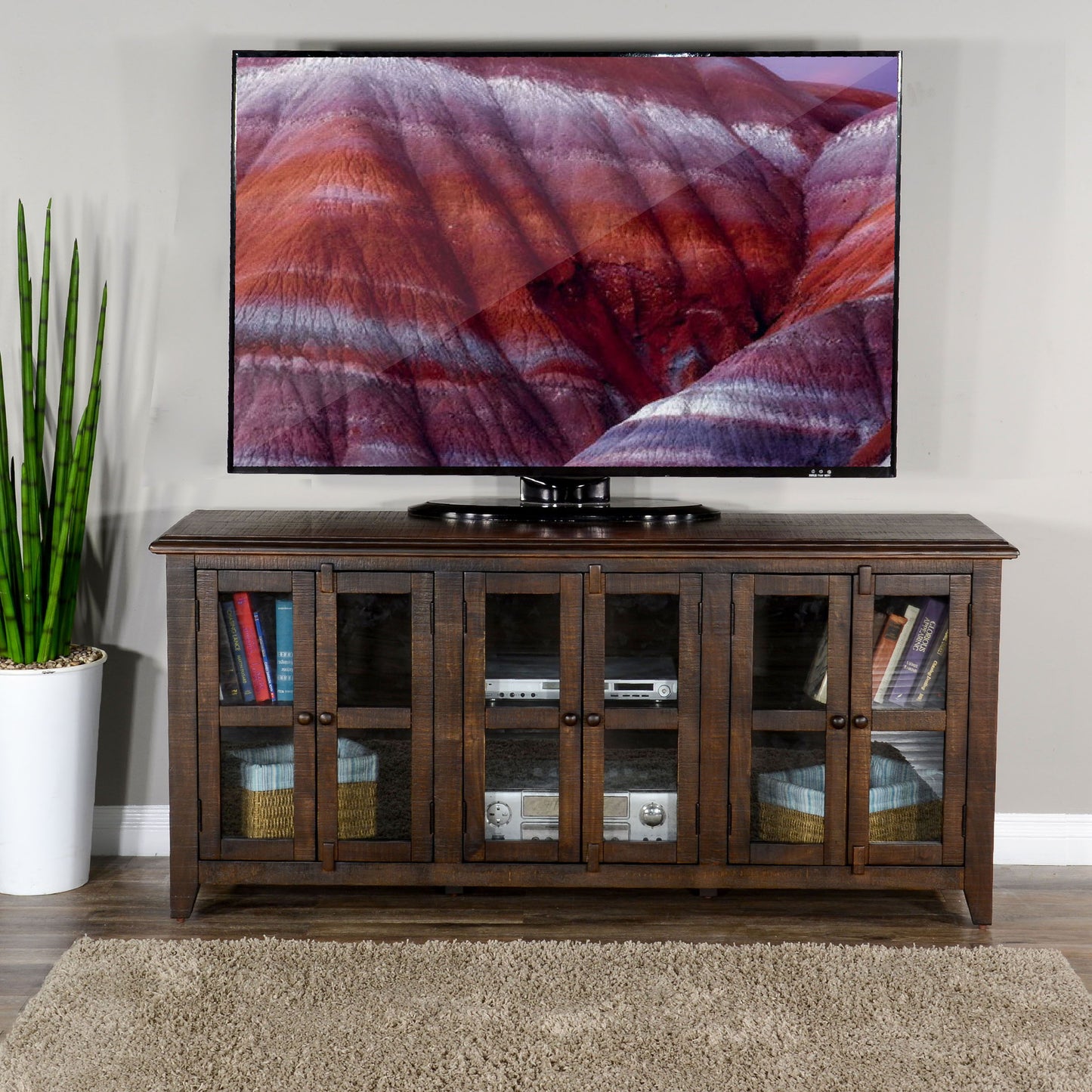 70" TV Console - Tobacco Leaf