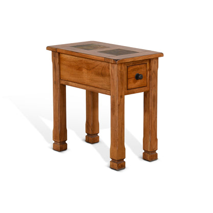 Sedona - Transitional Wood Chair Side Table - Rustic Oak