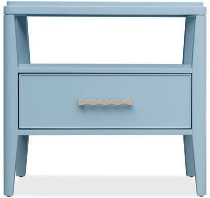 Commerce And Market - Sola One-Drawer Nightstand - Blue