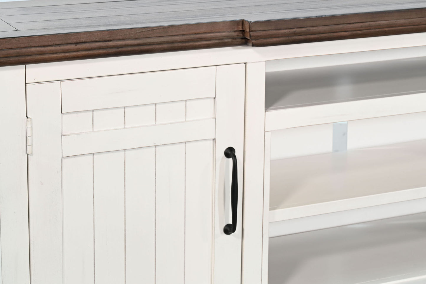 72" TV Console - Buckskin / Marble White