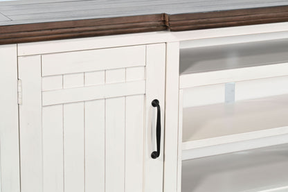 72" TV Console - Buckskin / Marble White