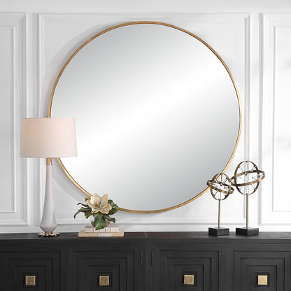 Junius - Large Round Mirror - Gold