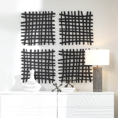 Gridlines - Iron Wall Decor - Black