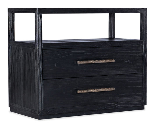 Linville Falls - Shou Sugi Ban 2-Drawer Nightstand - Black