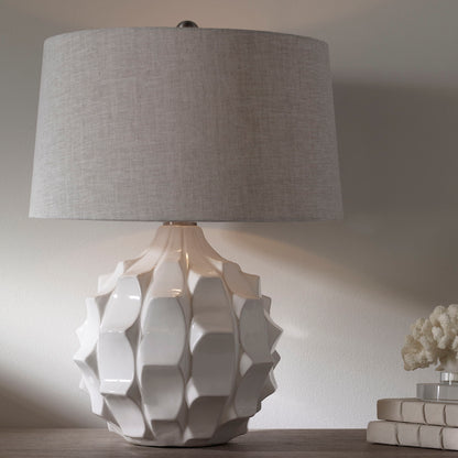 Guerina - Scalloped Lamp - White