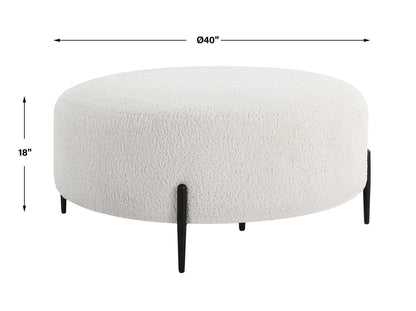 Arles - Large Plush Ottoman - White