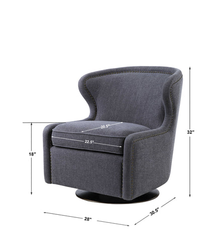 Biscay - Swivel Chair - Dark Gray