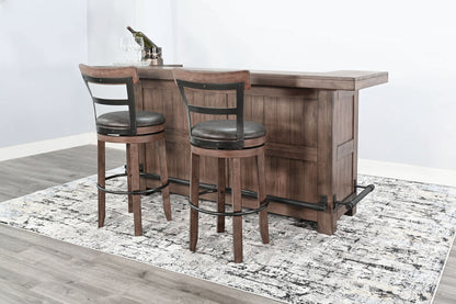 80" Wood Home 3 Piece Bar Set With Stools - Buckskin