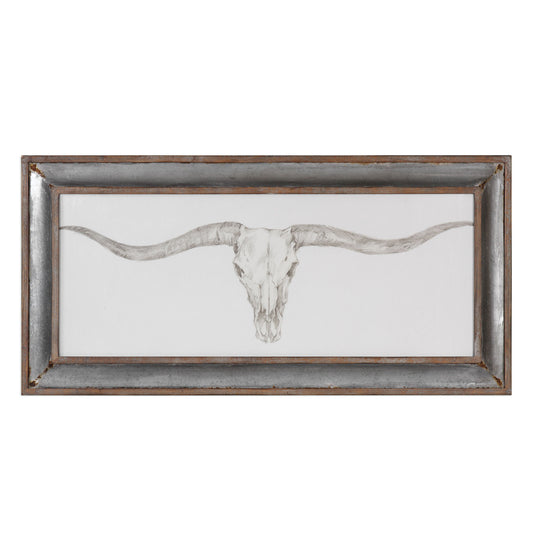 Western Skull Mount - Print - Pearl Silver