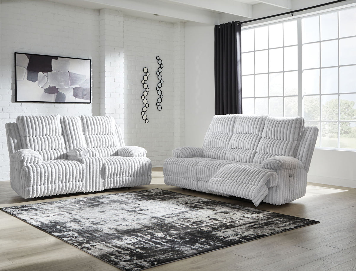 Rhines Falls - 2 Pc. - Power Reclining Sofa And Loveseat - Alloy