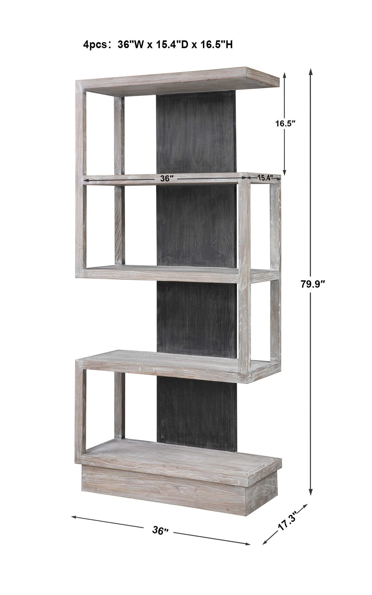 Nicasia - Modern Etagere - Pearl Silver