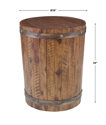 Ceylon - Wine Barrel Side Table - Dark Brown