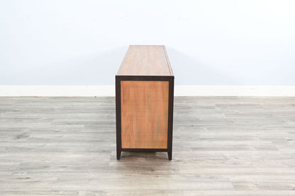 63" Media Console With Electric Fireplace - Antique Brown