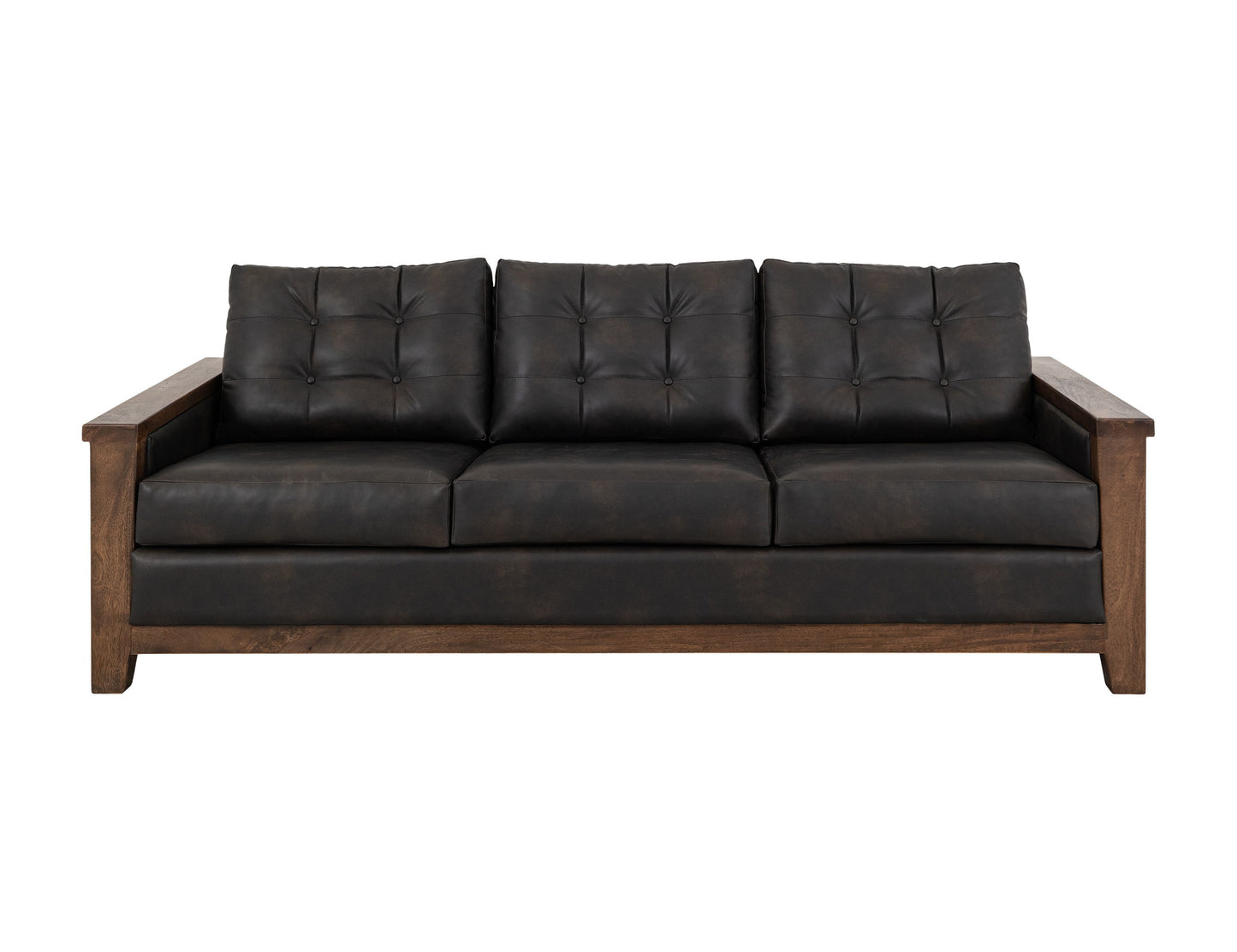 Walnut - Sofa - Licorice Black