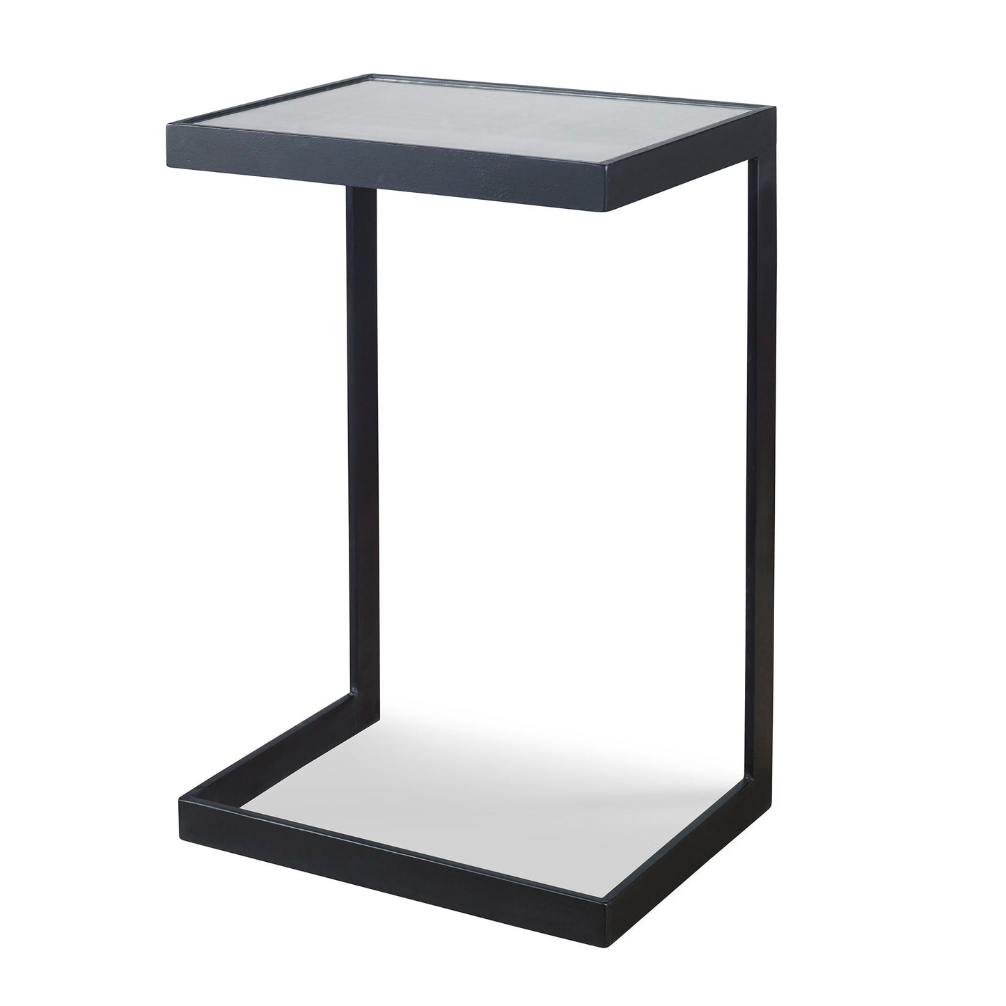 Windell - Cantilever Accent Table - Black & Pearl Silver