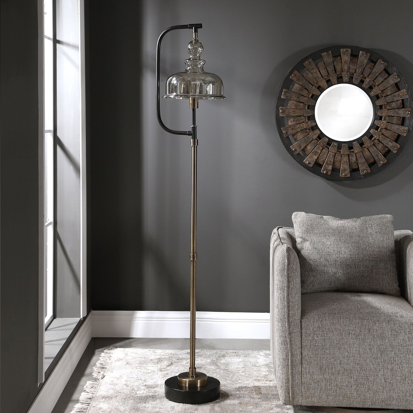 Elieser - Industrial Floor Lamp - Light Brown