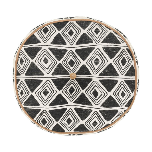Nubia - 18" Round Pillow - Black / White