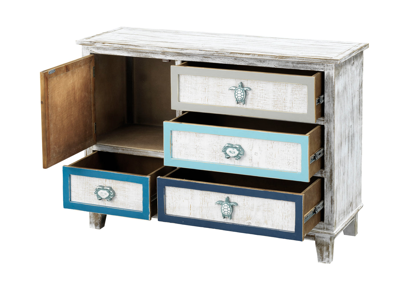 Eddy - One Door Four Drawer Cabinet - Tide Pool Multi Color