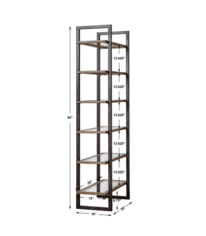 Olwyn - Industrial Etagere - Dark Brown