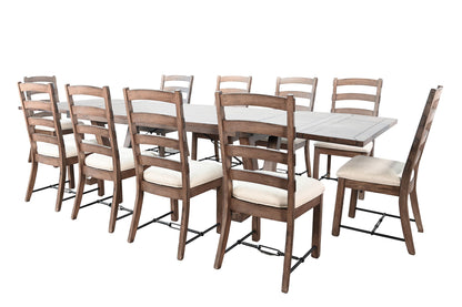 Yellowstone Folding Leaf Extension 11 Piece Dining Set - Buckskin