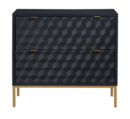 Tessa - Two Drawer Chest - Prism Royal Blue / Gold