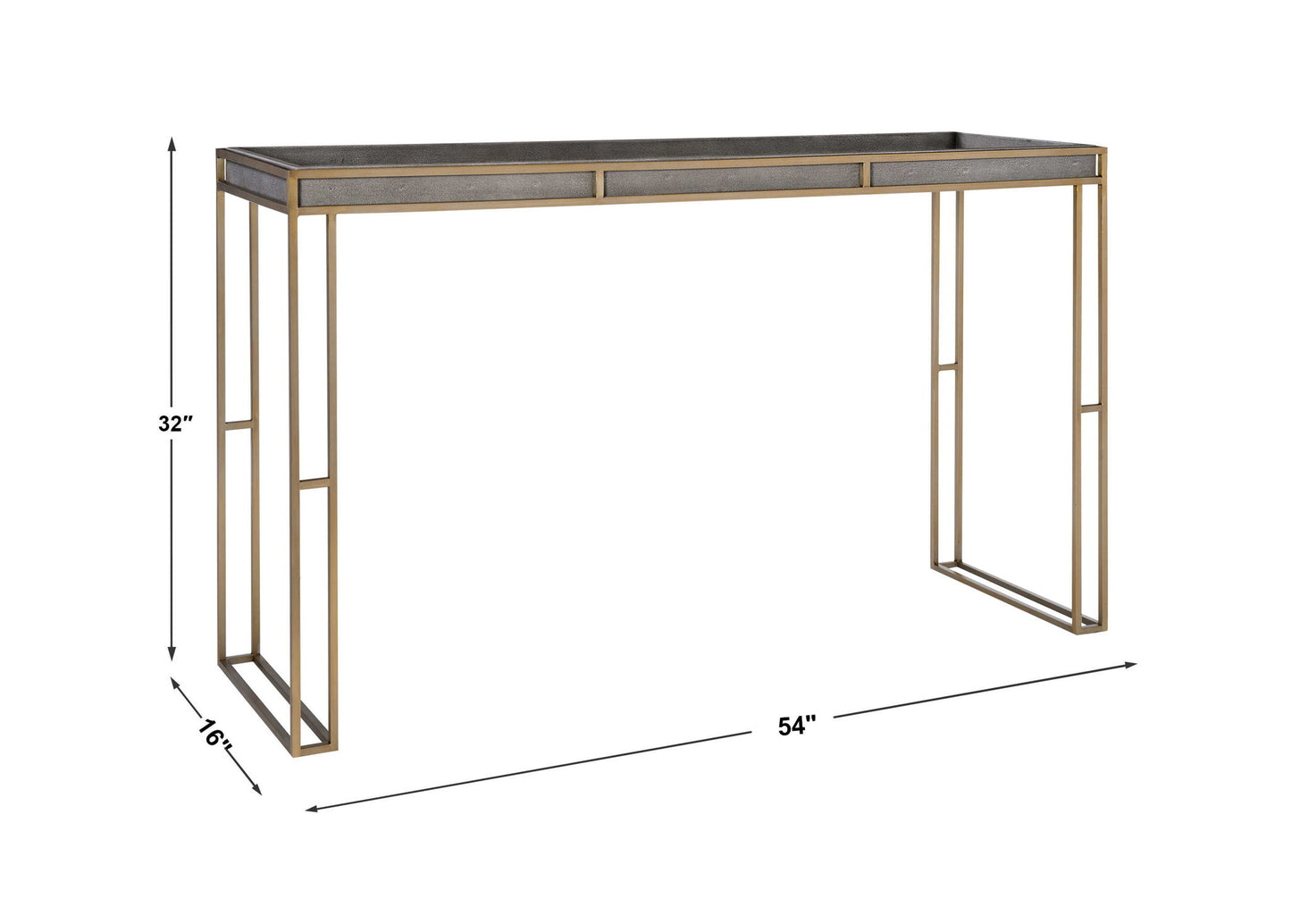 Cardew - Modern Console Table - Pearl Silver & Gold