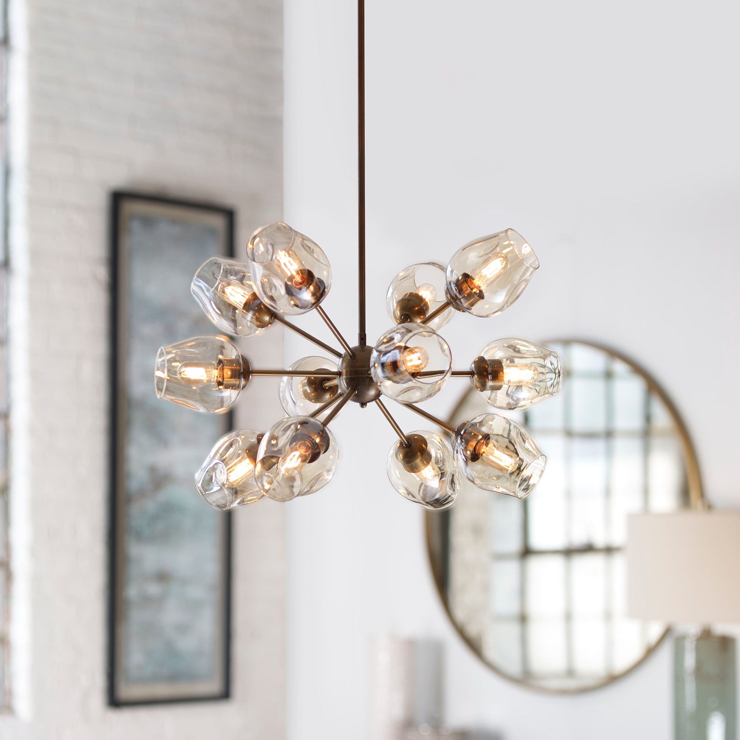 Chet - 12 Light Sputnik Chandelier - Light Brown