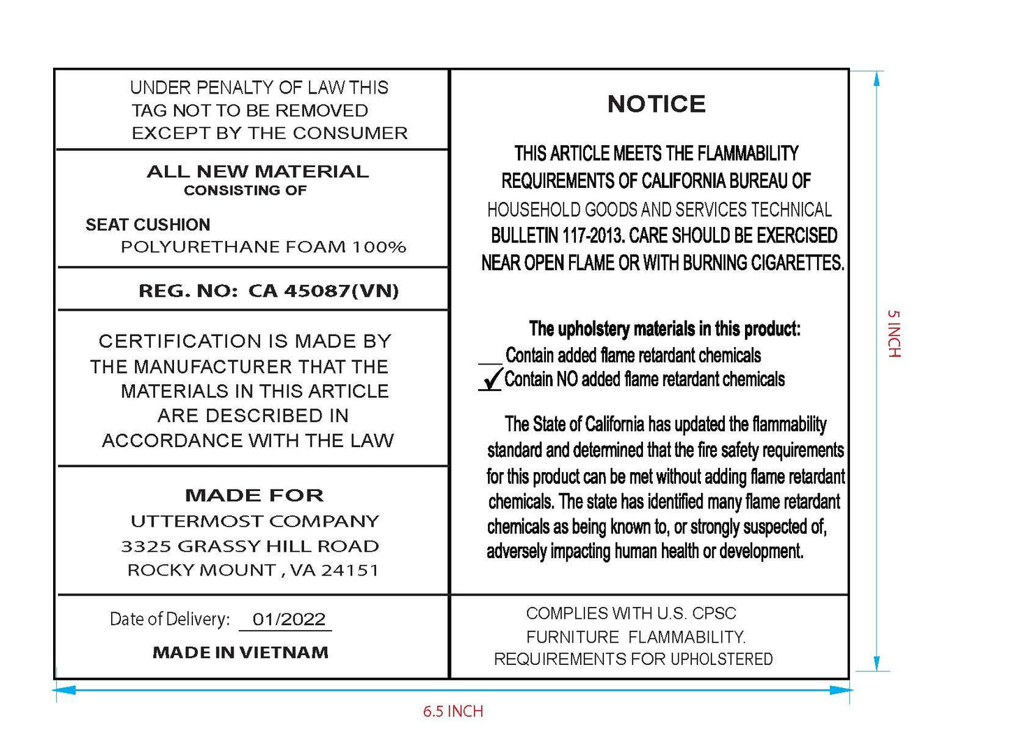 Lismore - Small Fabric Bench - Beige