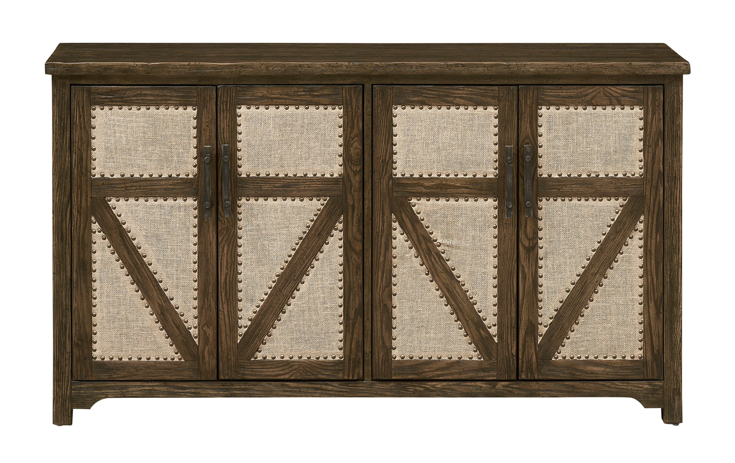 Rochport - Four Door Credenza - Brown / Taupe