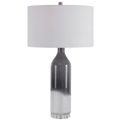 Natasha - Art Glass Table Lamp - Gray & White