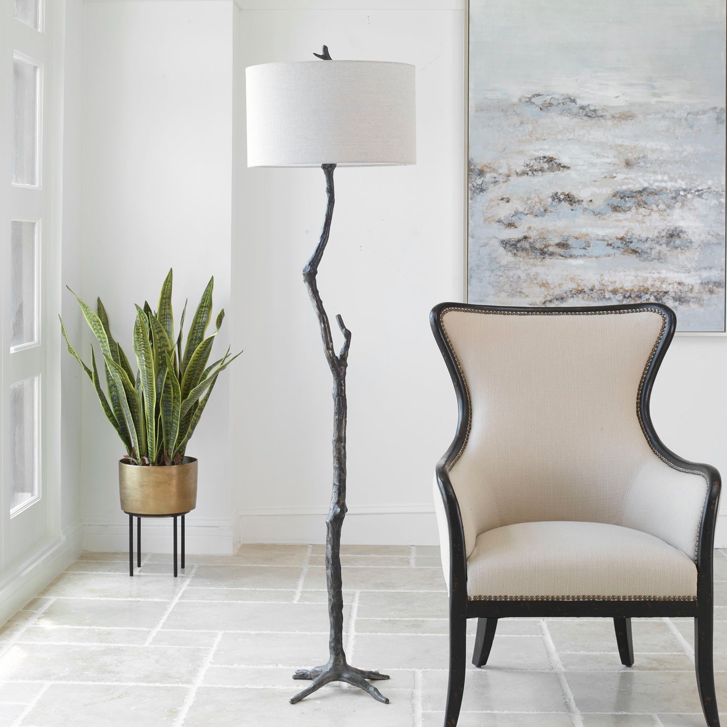 Spruce - Rustic Floor Lamp - Black