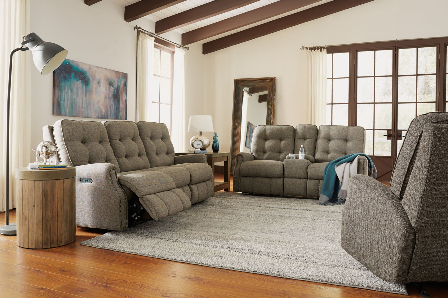 Devon - Reclining Loveseat, Nailhead Trim