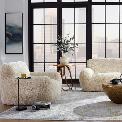 Abide - Sheepskin Accent Chair - Beige