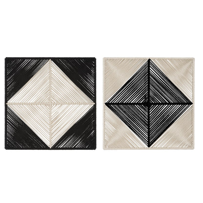 Seeing Double - Rope Wall Squares (Set of 2) - Beige & Black