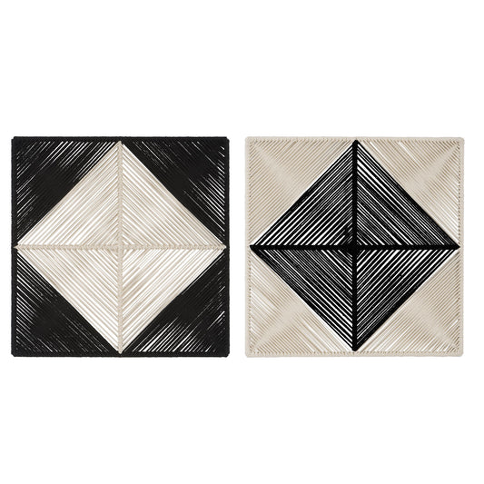 Seeing Double - Rope Wall Squares (Set of 2) - Beige & Black