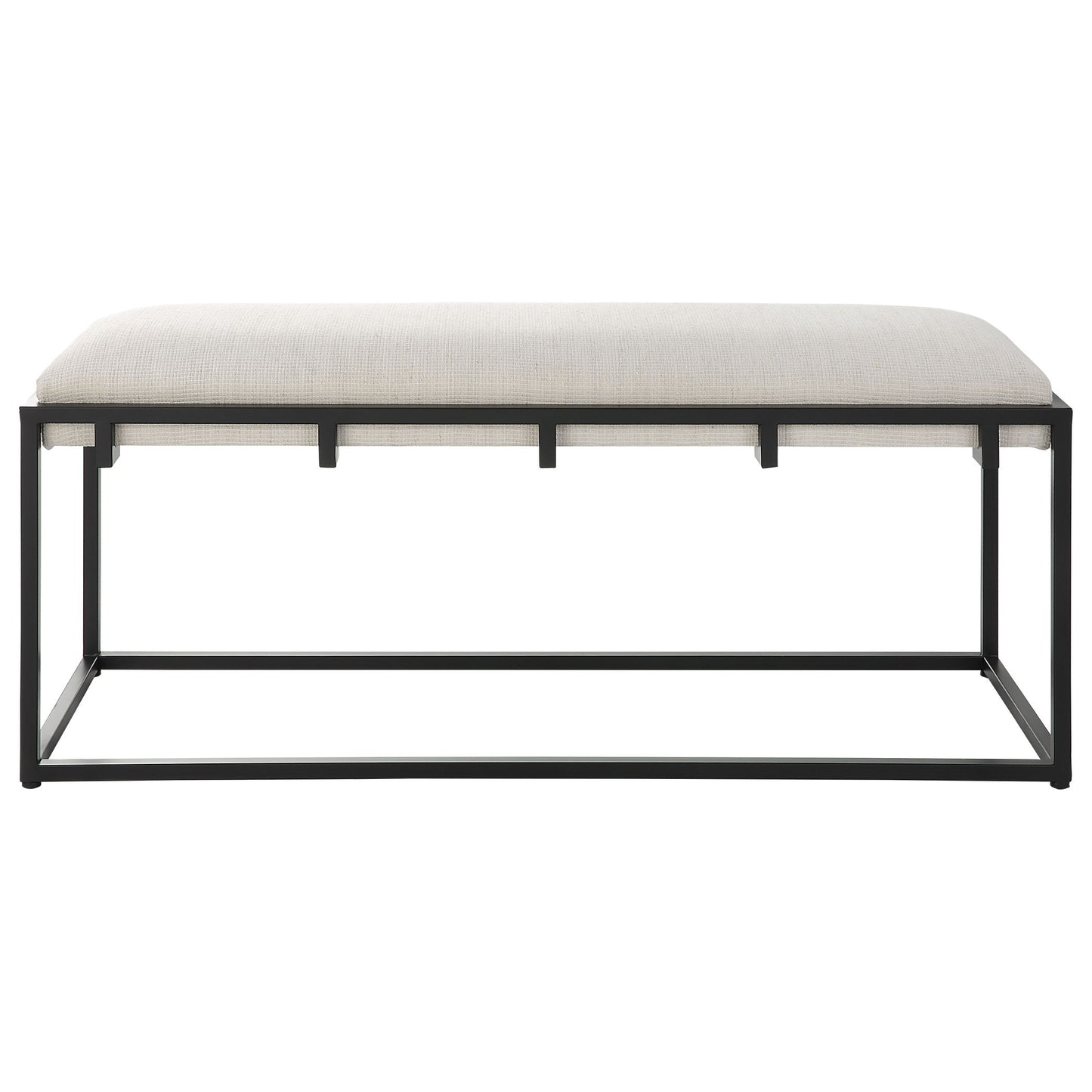 Paradox - Iron & Fabric Bench - White & Black