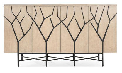 Melange - Branched Four Door Entertainment Credenza - Light Brown