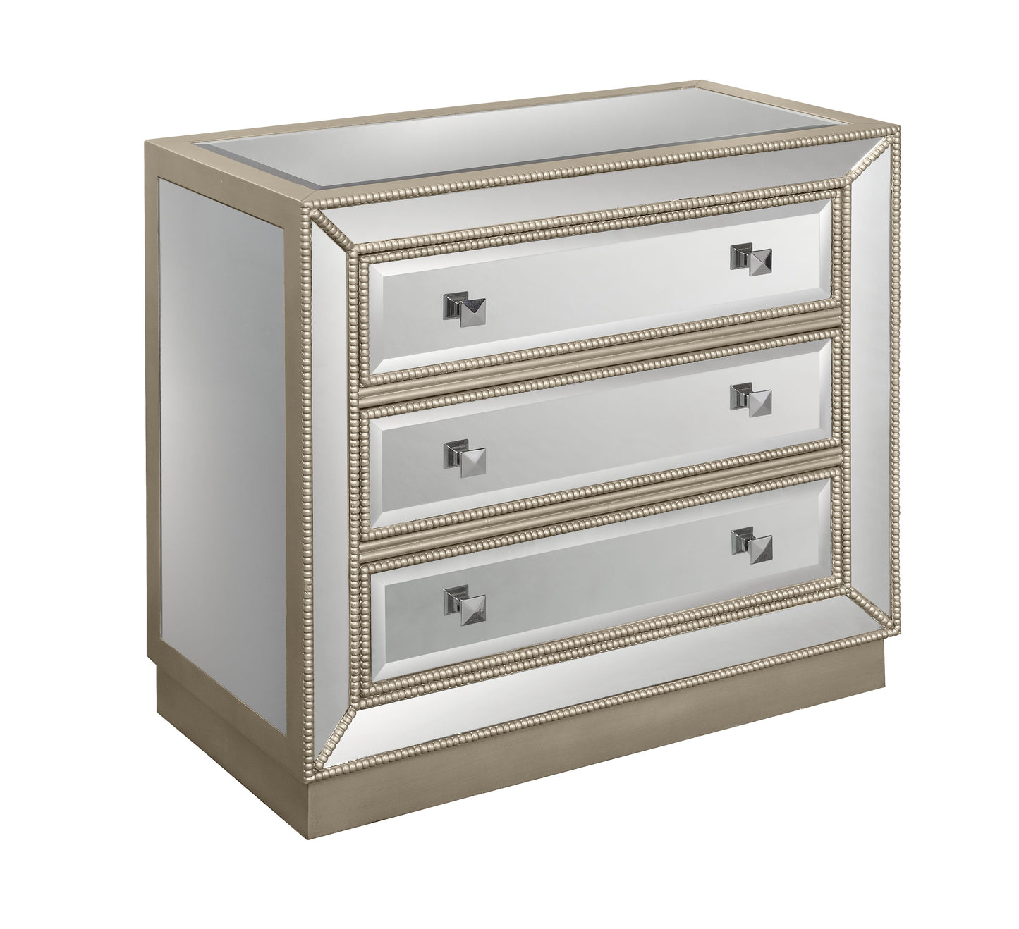 Lucia - Three Drawer Chest - Estaline Champagne / Mirror