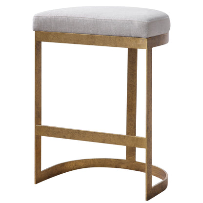 Ivanna - Modern Counter Stool - White & Gold