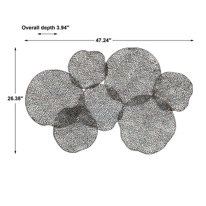 Ripley - Metal Leaf Wall Art - Pearl Silver