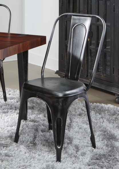 Deacon - Metal Chairs (Set of 2) - Burnished Black Metal