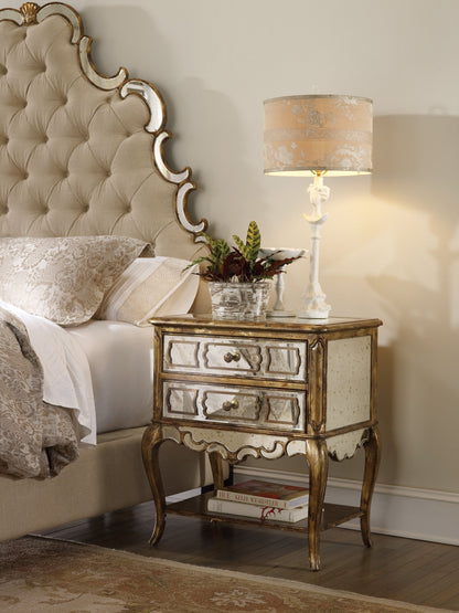 Sanctuary - Mirrored Leg Nightstand - Bling