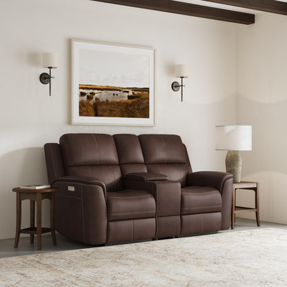 Henry - Power Reclining Loveseat With Console & Power Headrests & Lumbar