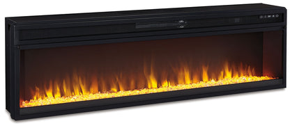 Naydell - 92" TV Stand with Wide Fireplace Insert - Gray