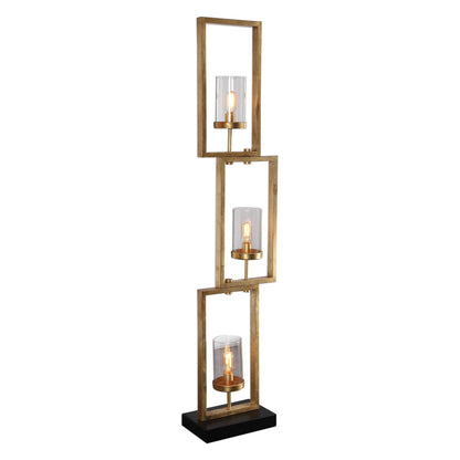 Cielo - Staggered Rectangles Floor Lamp - Gold