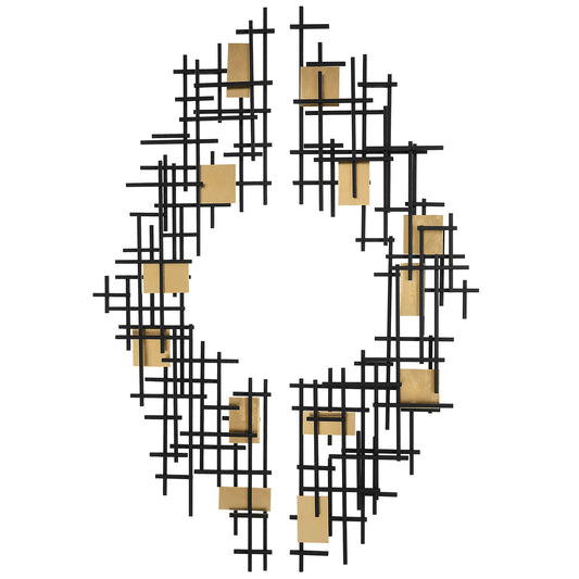 Reflection - Metal Grid Wall Decor (Set of 2) - Black