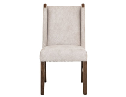 Silver - Upholstered Chair (Set of 2) - Ivory / Dark Brown